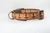 Brown plaid collar with turkeys with multicolored feathers and a tiny pilgrim hat
