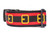 A red and black Santa's belt design with glittery gold buckles. 