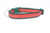 A green and red dog collar with a glittery red stripe. 