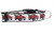 Dog collar with a pattern of red pickup trucks carrying Christmas trees.