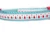A blue and white dog collar with a pattern of red and blue trees.