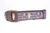 Brown dog collar featuring a cattle skull with flowers, arrows and the text "Wild 'n Free".