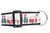 Collar with a rustic RV pattern including a camper, bench and christmas trees.