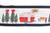Collar with a rustic RV pattern including a camper, bench and christmas trees.