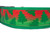 A green and red ombre dog collar with a glittery Christmas tree pattern. 