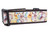 A brown dog collar with a repeating pattern of brown bunnies and small flowers.