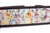 A brown dog collar with a repeating pattern of brown bunnies and small flowers.