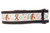 Brown dog collar with a white ribbon featuring woodland creatures like bears, deer, and hedgehogs. 