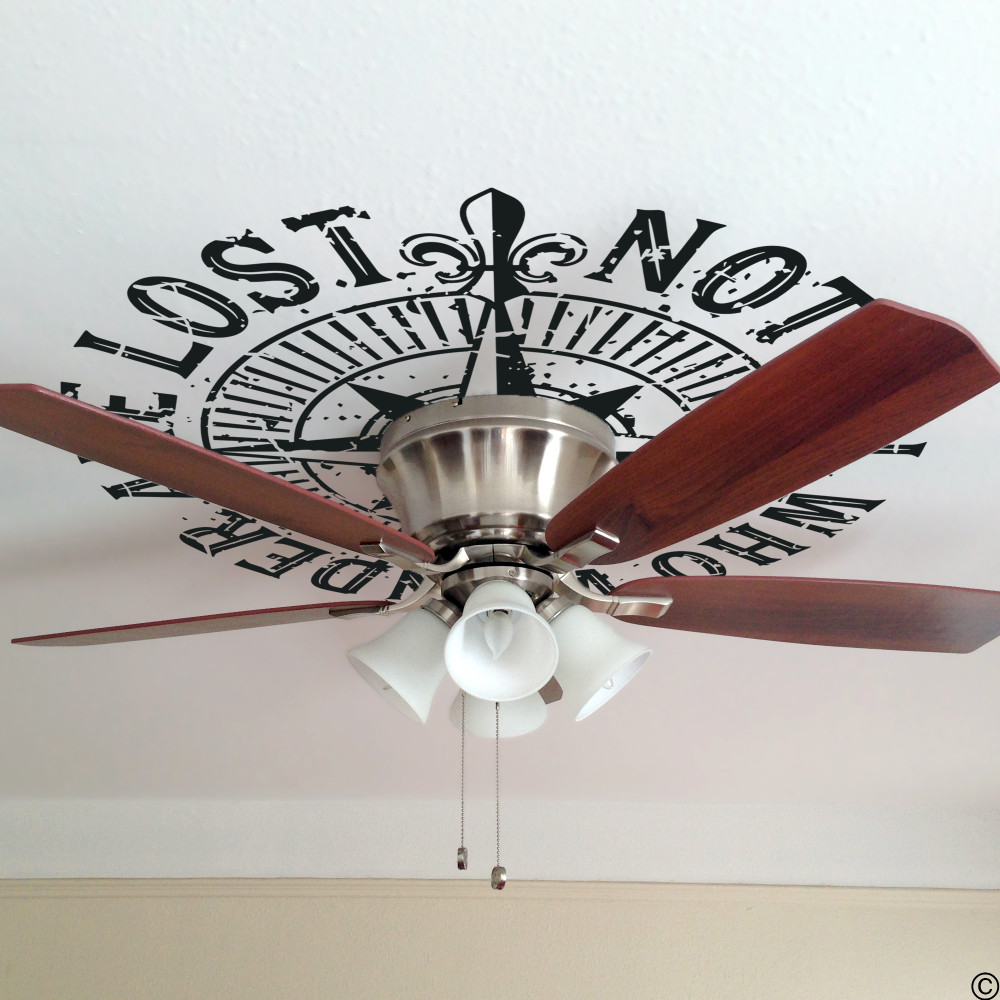 Distressed Wander Compass Wall Or Ceiling Decal