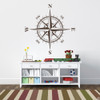 The Charles compass wall decal shown here in brown vinyl.