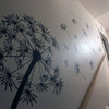 Customer photo of The Glinda dandelion vinyl wall decal in black