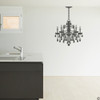 The Phantom Chandelier vinyl wall decal in dark grey