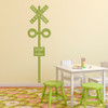 Train Crossing vinyl wall decal in olive