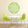 Flower of Life design #3 vinyl wall decal in lime-tree green