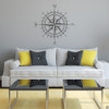 The Erasmus compass rose vinyl wall or ceiling decal in dark grey