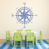 The Erasmus compass rose vinyl wall or ceiling decal in traffic blue