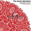 Close up of The Aarav mandala vinyl wall decal in red