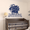 "Come Sail Away With Me" vinyl wall decal quote in dark blue