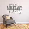 Proud Military Family vinyl wall decal quote in storm grey