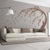 Wind blown tree vinyl wall decal in espresso