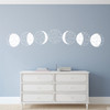 Phases of the Cartoon Moon vinyl wall decal in white