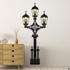 The Westminster Bridge Gas Lamp wall decal with Edison Bulbs on a wall in black vinyl.