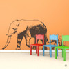 Elephant with baby elephant wall decal in brown vinyl color.