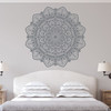 The Taj mandala wall decal shown here in the storm grey vinyl color.