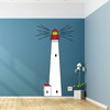 The Cape May Lighthouse multicolor vinyl wall decal in black, red, white, and brimstone yellow.