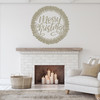 Merry Christmas Light Bulb Wreath wall decal shown here in limited edition tumbleweed vinyl.