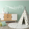 Flute with musical notes wall decal in white vinyl color.