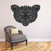 The Geometric Bear Face wall decal shown here in black vinyl color.