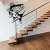 Walleye fish wall decal, shown here in black vinyl color.