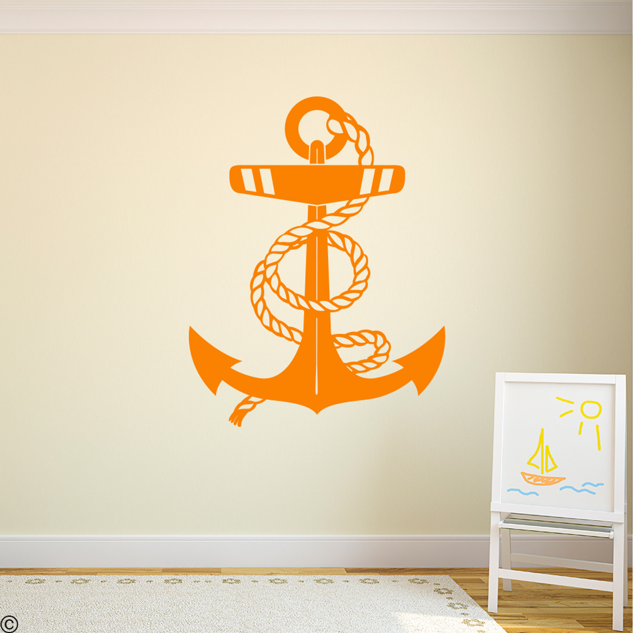 Anchor wall decal in persimmon