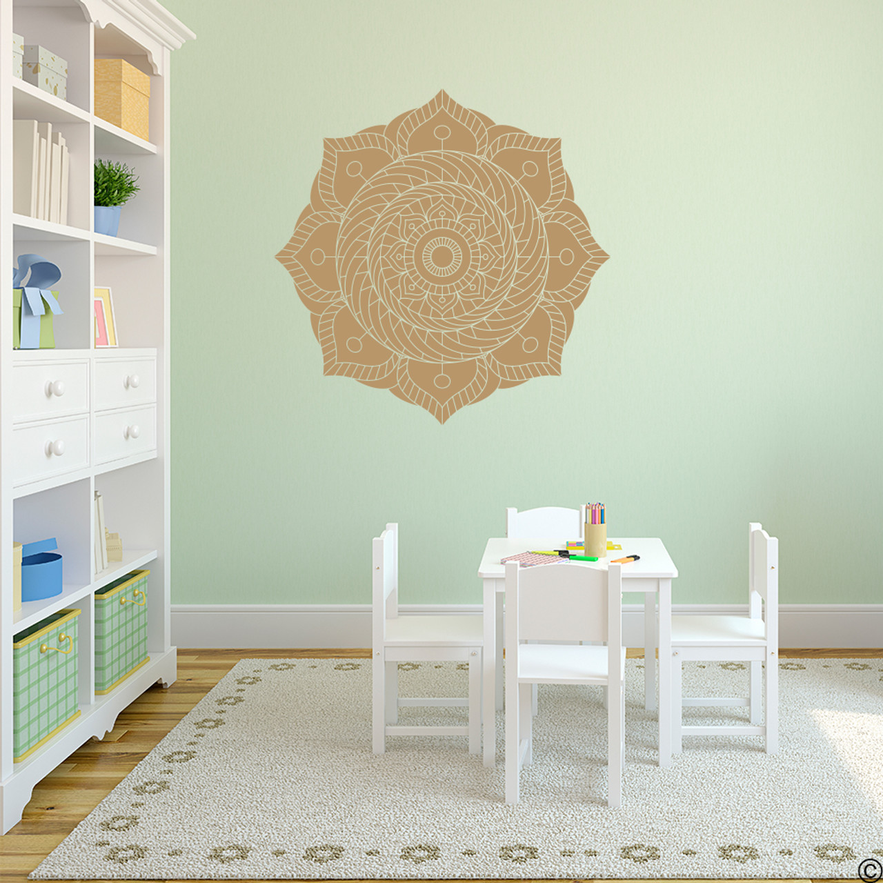 The Samaira vinyl wall decal in light brown