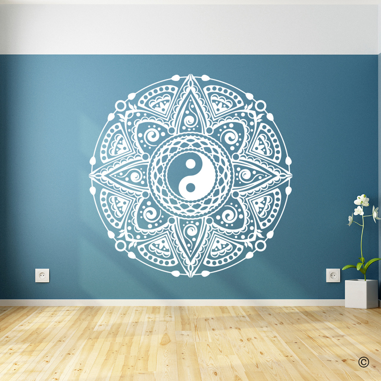 The Kazu vinyl wall decal in white