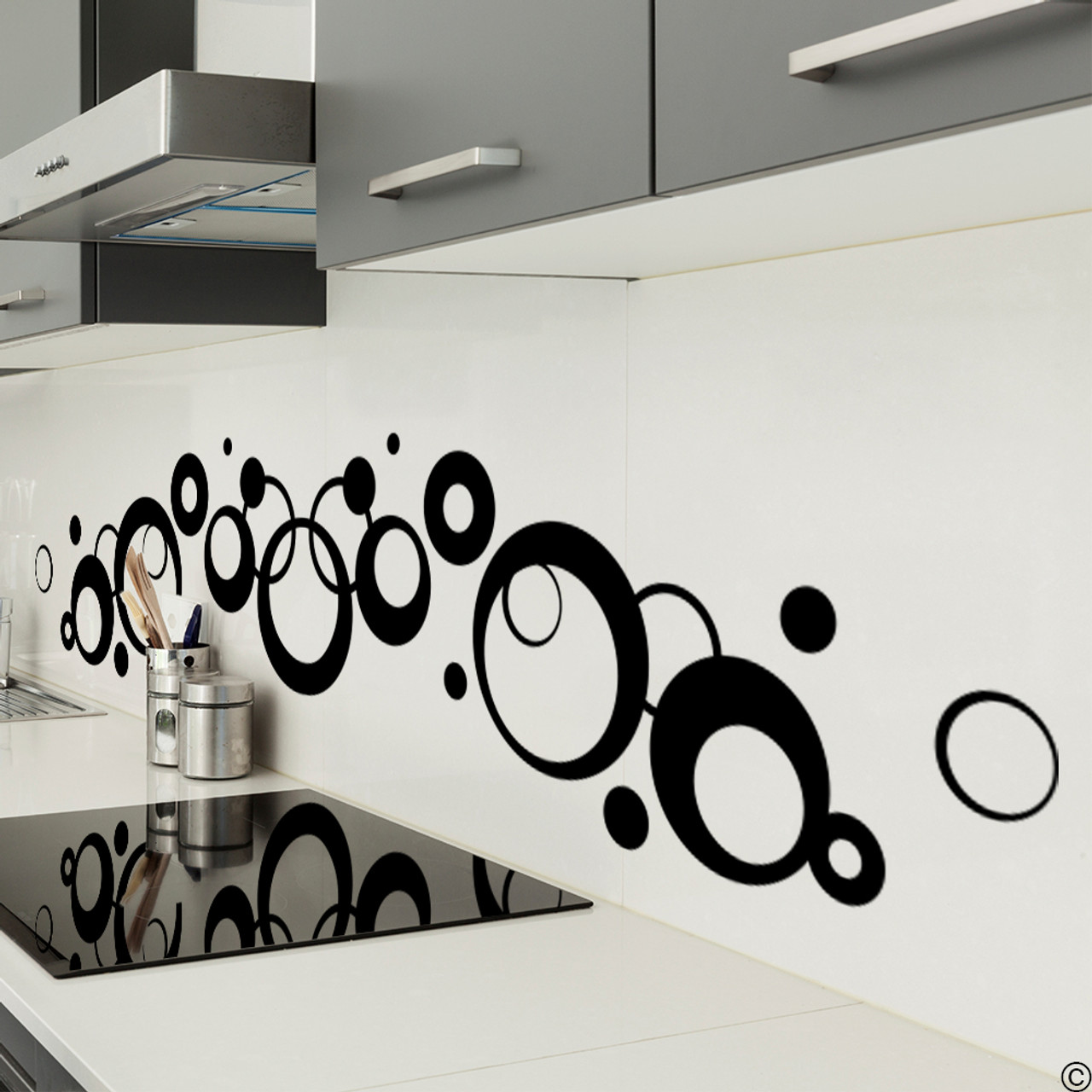 Art Deco Circle vinyl wall decal in black