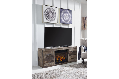 Derekson Multi Gray TV Stand with Electric Fireplace (EW0200W7) by Ashley