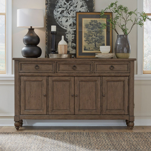 Americana Farmhouse - Dusty Taupe & Black - Hall Buffet (615-HB7242) by Liberty Furniture