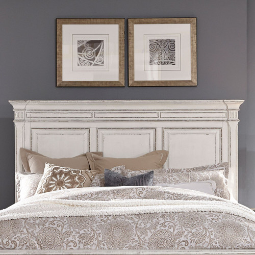 Abbey Park - Antique White & Weathered Brown - Queen Panel Headboard (520-BR13) by Liberty Furniture
