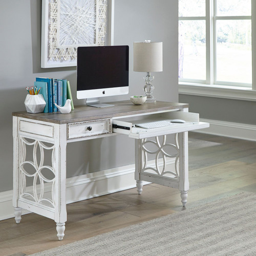 Magnolia Manor - Antique White & Weathered Bark - L Writing Desk (244-HO112L) by Liberty Furniture