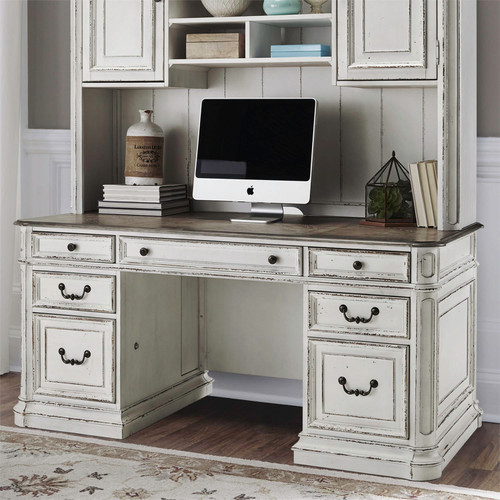Magnolia Manor - Antique White & Weathered Bark - Credenza (244-HOJ-CS) by Liberty Furniture