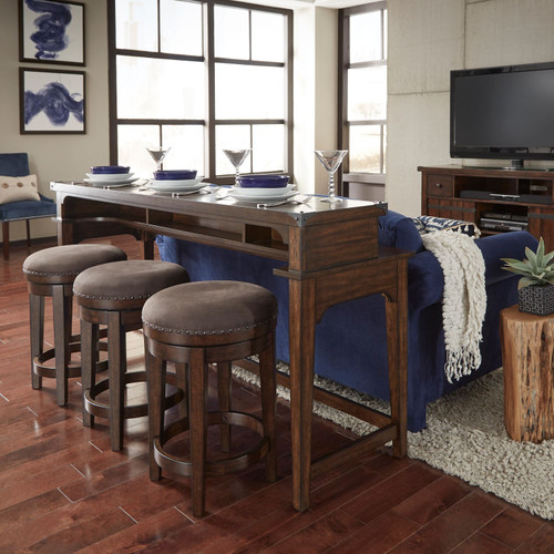 Aspen Skies - Russet Brown - 4 Piece Console Set (1-Console 3-Stools) (316-OT-O4PCS) by Liberty Furniture