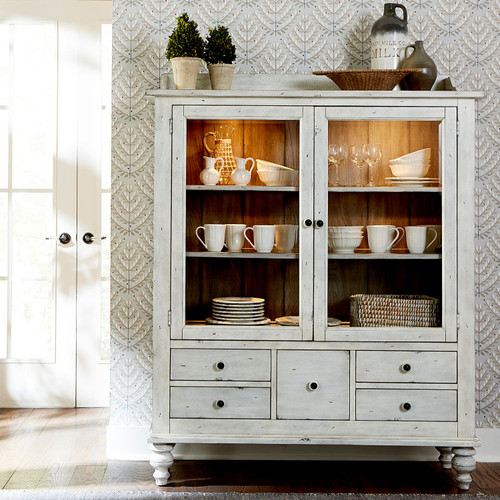 Whitney - Antique Linen w/ Weathered Gray - Display Cabinet (661W-CH5468) by Liberty Furniture