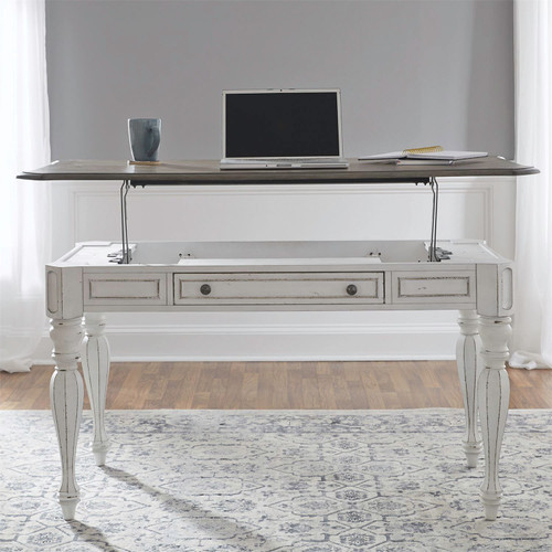 Magnolia Manor - Antique White & Weathered Bark - Lift Top Writing Desk (244-HO109) by Liberty Furniture