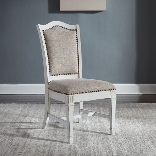 Abbey Park - Antique White & Weathered Brown - Upholstered Side Chair (Set of 2) (520-C6501S) by Liberty Furniture