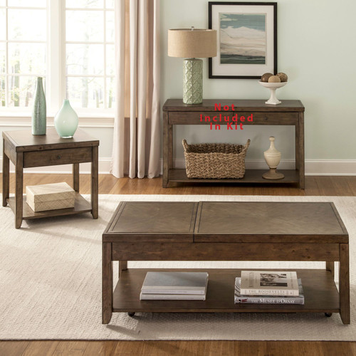 Mitchell - Nutmeg - 3 Piece Set (1-Cocktail 2-End Tables) (58-OT-3PCS) by Liberty Furniture