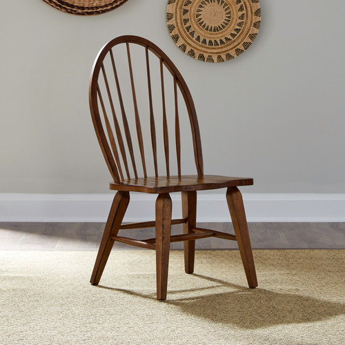 Hearthstone Ridge - Tobacco & Black - Windsor Back Side Chair (Set of 2) (382-C1000S) by Liberty Furniture