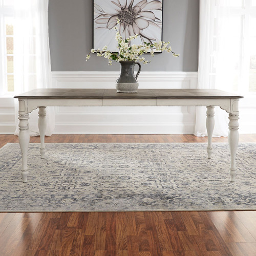 Magnolia Manor - Antique White & Weathered Bark - Leg Table (244-T4072) by Liberty Furniture