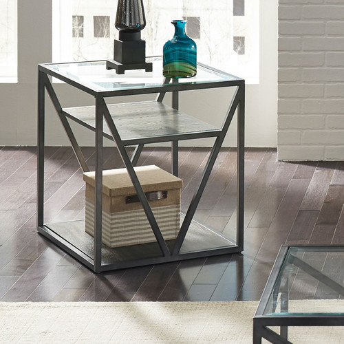 Arista - Cobblestone Brown w/ Gray Dusty Wax Hang-up - End Table (37-OT1020) by Liberty Furniture